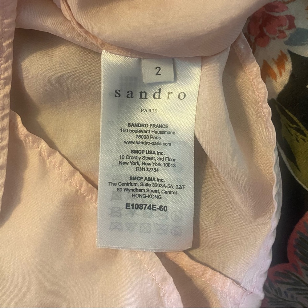 s a n d r o PARIS Light Pink Silk Top - Picture 8 of 10
